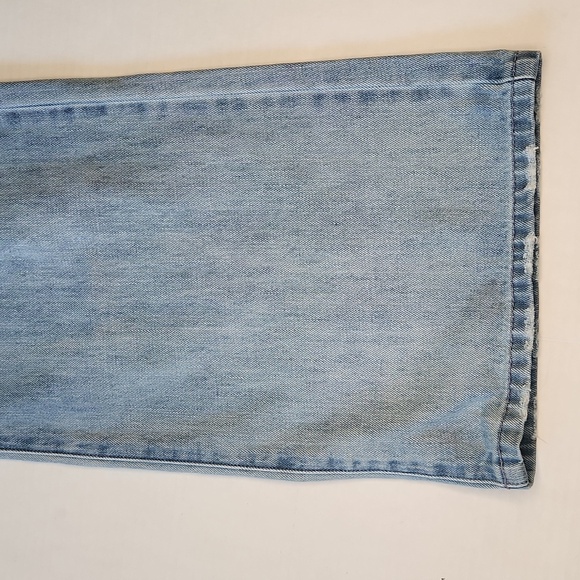 KanCan Jeans Ultra high rise 90S FLARE Light Wash Distressed Button Fly Wide Leg - Picture 4 of 16